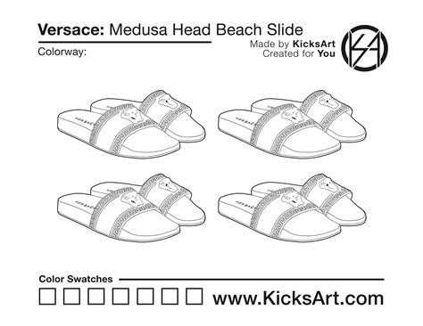 Versace Medusa Head Beach Slide Sneaker Coloring Pages